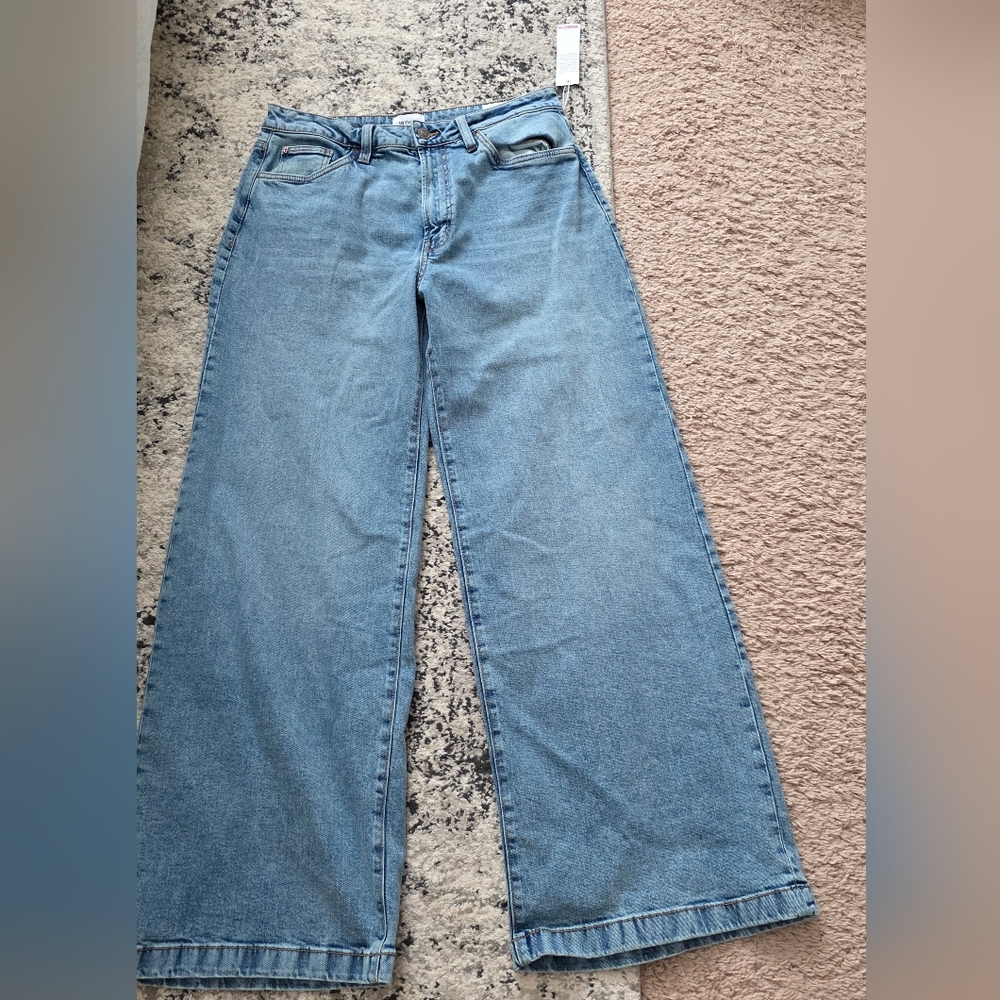 Hudson Wide Leg Jolene Risque Jeans Womens Size 28 Medium Wash NWT Boho Chic